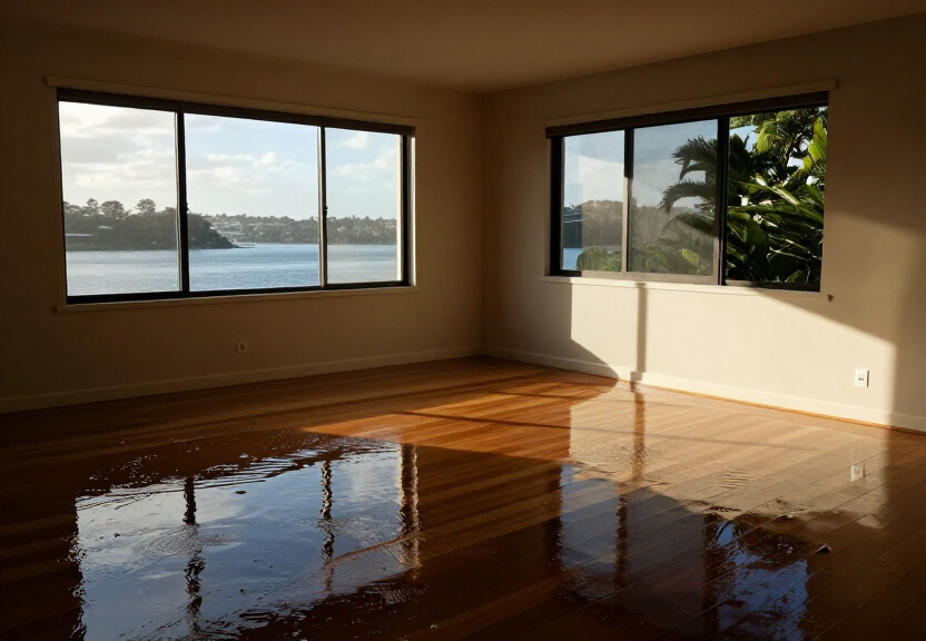 Sewage backup in a Rydalmere garage before cleanup